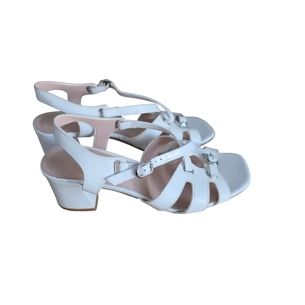 Kate Spade White Strappy Heeled Sandals Size 7.5